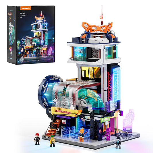 Lumibricks cyberpunk hover train, magnetically levitating for dramatic display and storytelling.