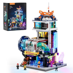 Lumibricks cyberpunk hover train, magnetically levitating for dramatic display and storytelling.