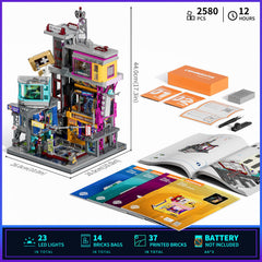 Lumibricks Cyberpunk rotating prize pool chamber distributes rewards visually.