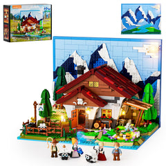 Lumibricks Farm Shepherd’s Cottage 3D backdrop enhances shelf display with versatile scenery
