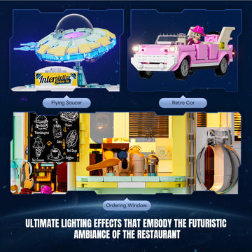 Lumibricks Interstellar Diner carport with convertible offers versatile arrangement options.