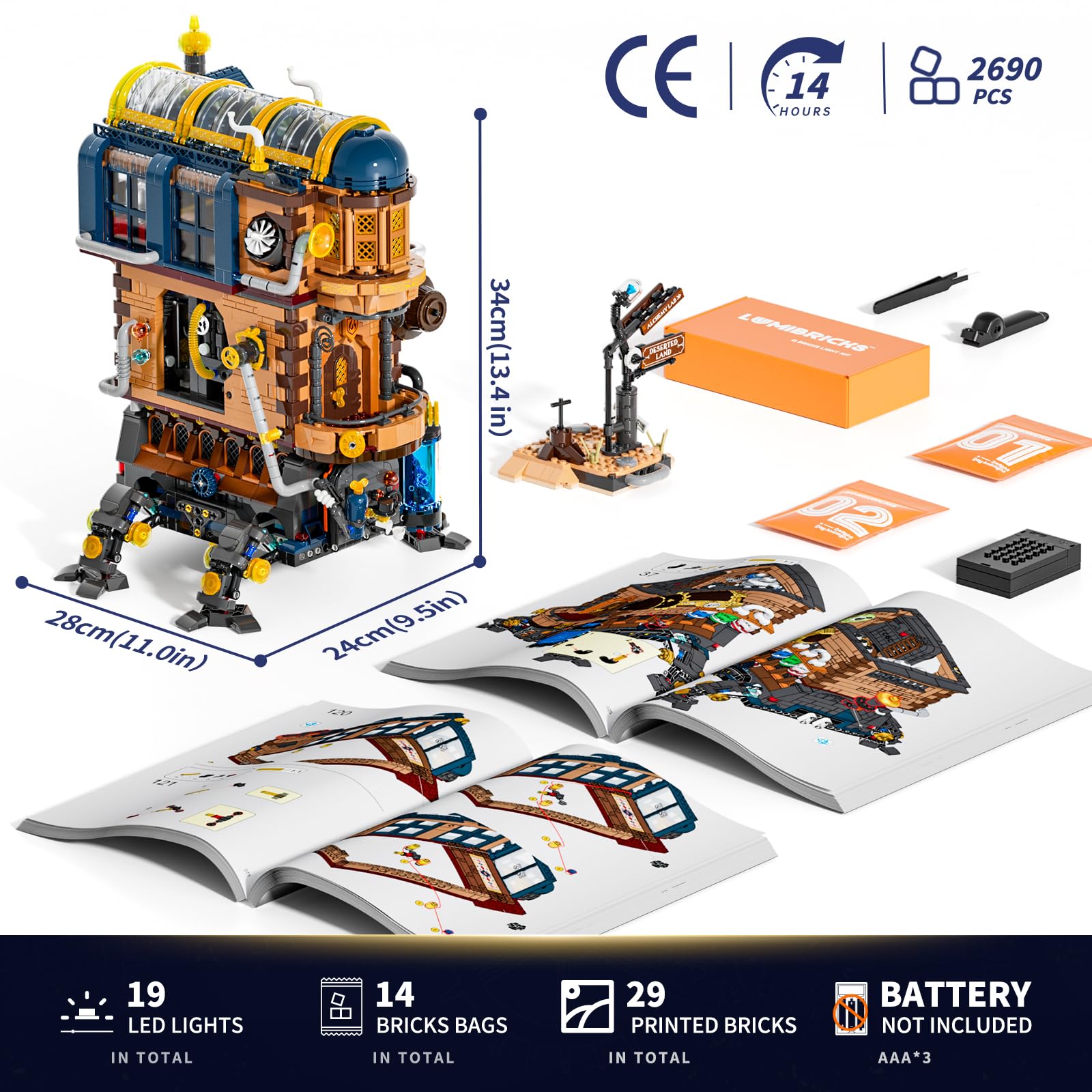 Lumibricks Mecha-Alchemist Moving Castle accessories invite creative storytelling on your shelf