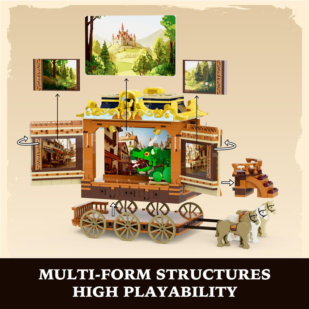 Lumibricks Medieval Troupe Minifigures with varied costumes for dual storytelling