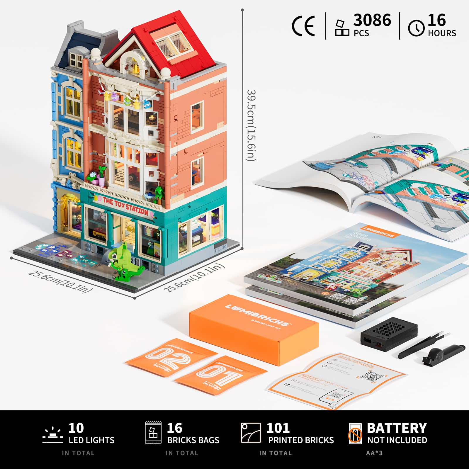 Lumibricks modular shelves and peg bases enable endless customization and organization.