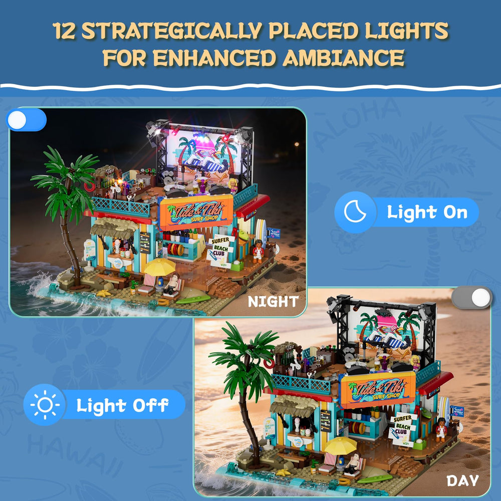 Lumibricks removable roof panorama reveals interior details for versatile display.