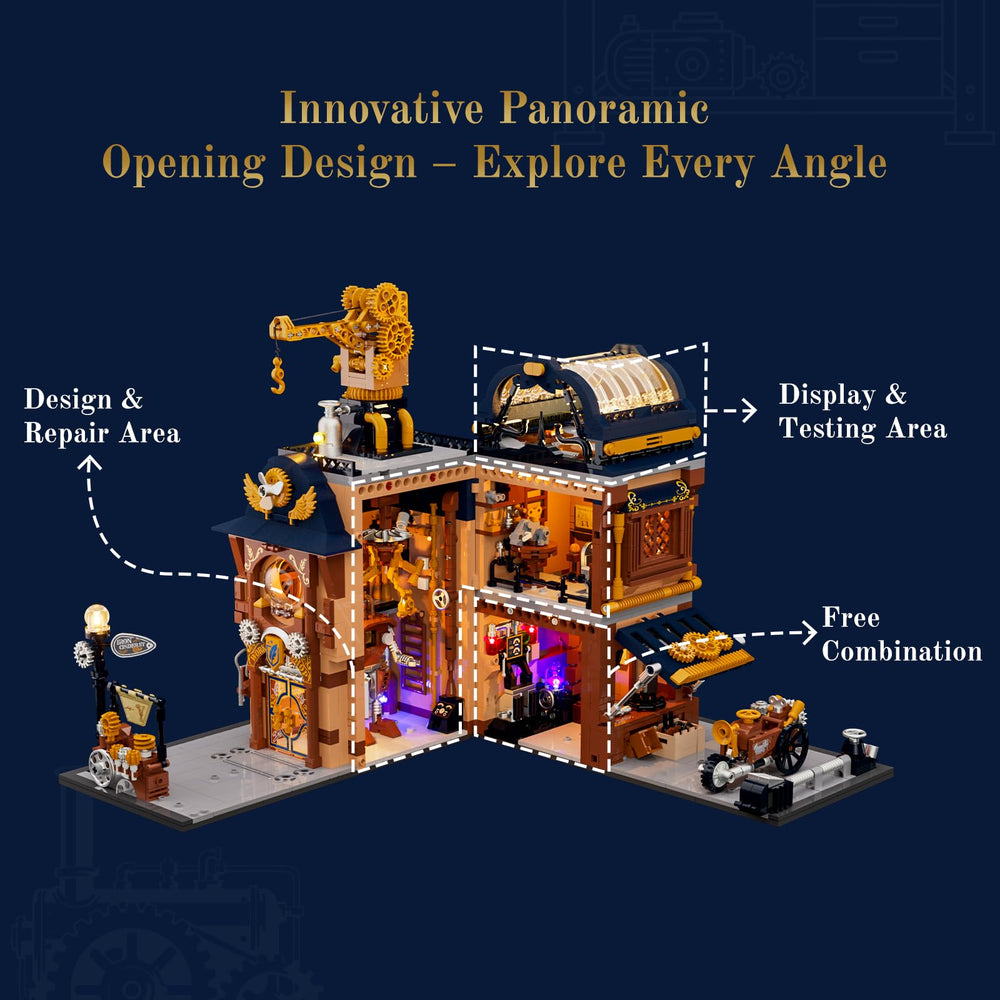 Lumibricks Sky-Lane Rotating robot invites interactive storytelling and posing.