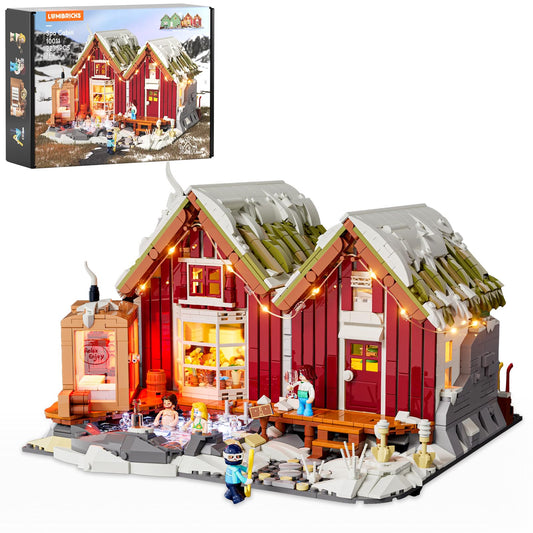 Lumibricks Spa-Cabin front facade glow enhances festive room displays