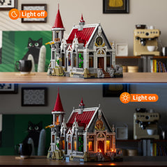 Lumibricks ceiling detail showcases authentic medieval architecture with decorative elements.