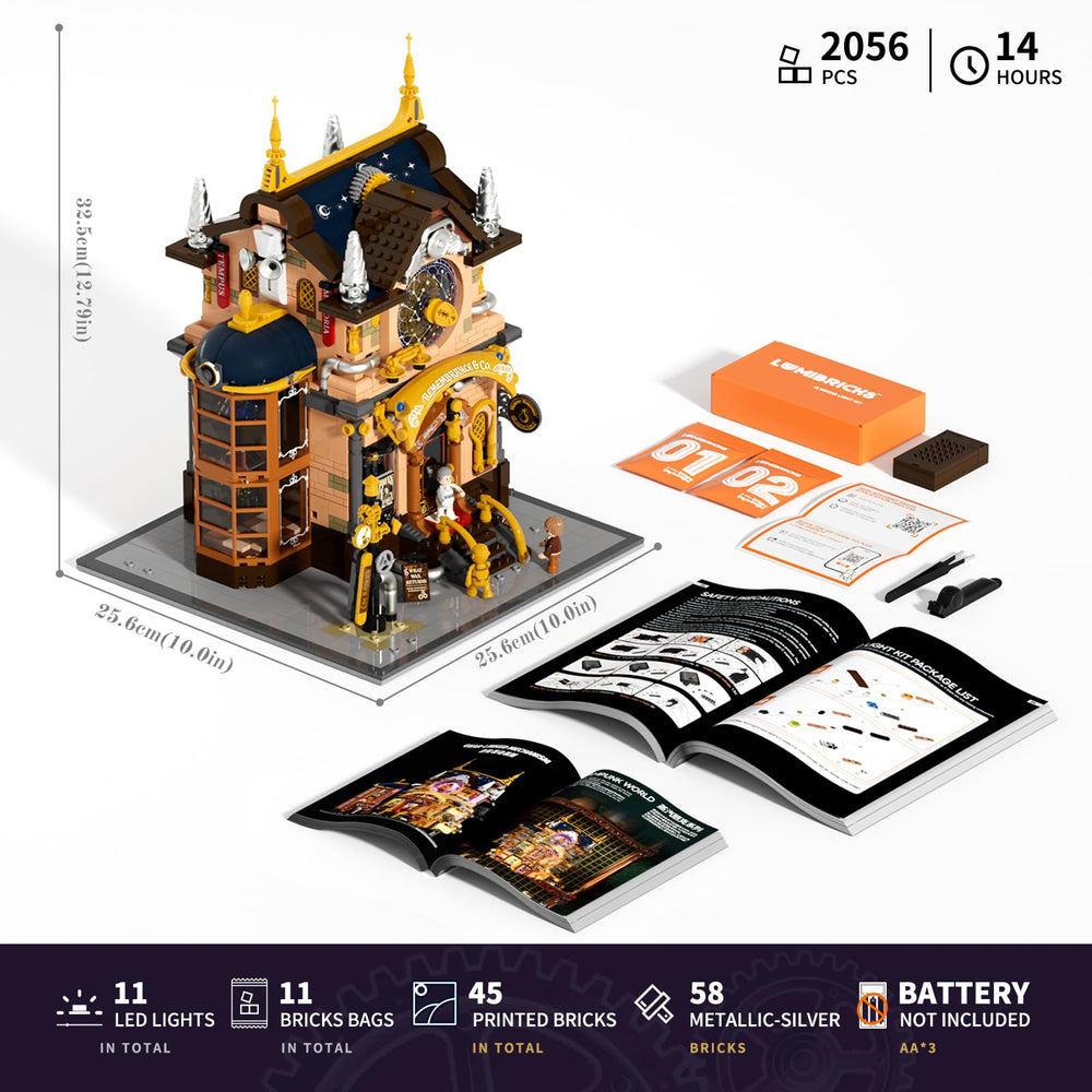 Lumibricks three minifigures spark storytelling within the Memory Magic Shop scene.