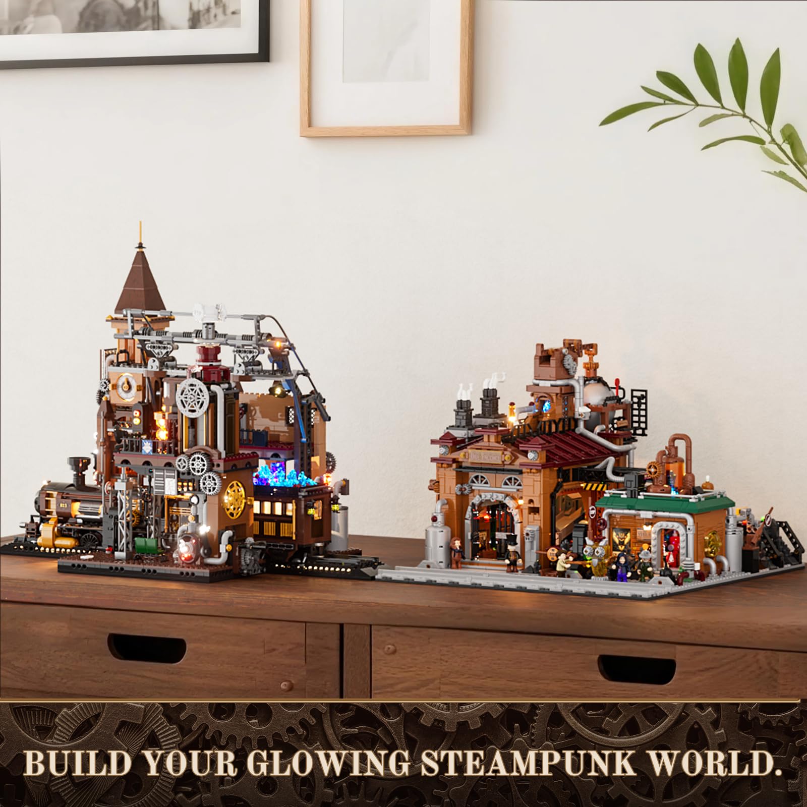 Lumibricks Steampunk Ore Factory gated entrance highlighting grand Victorian-industrial look.