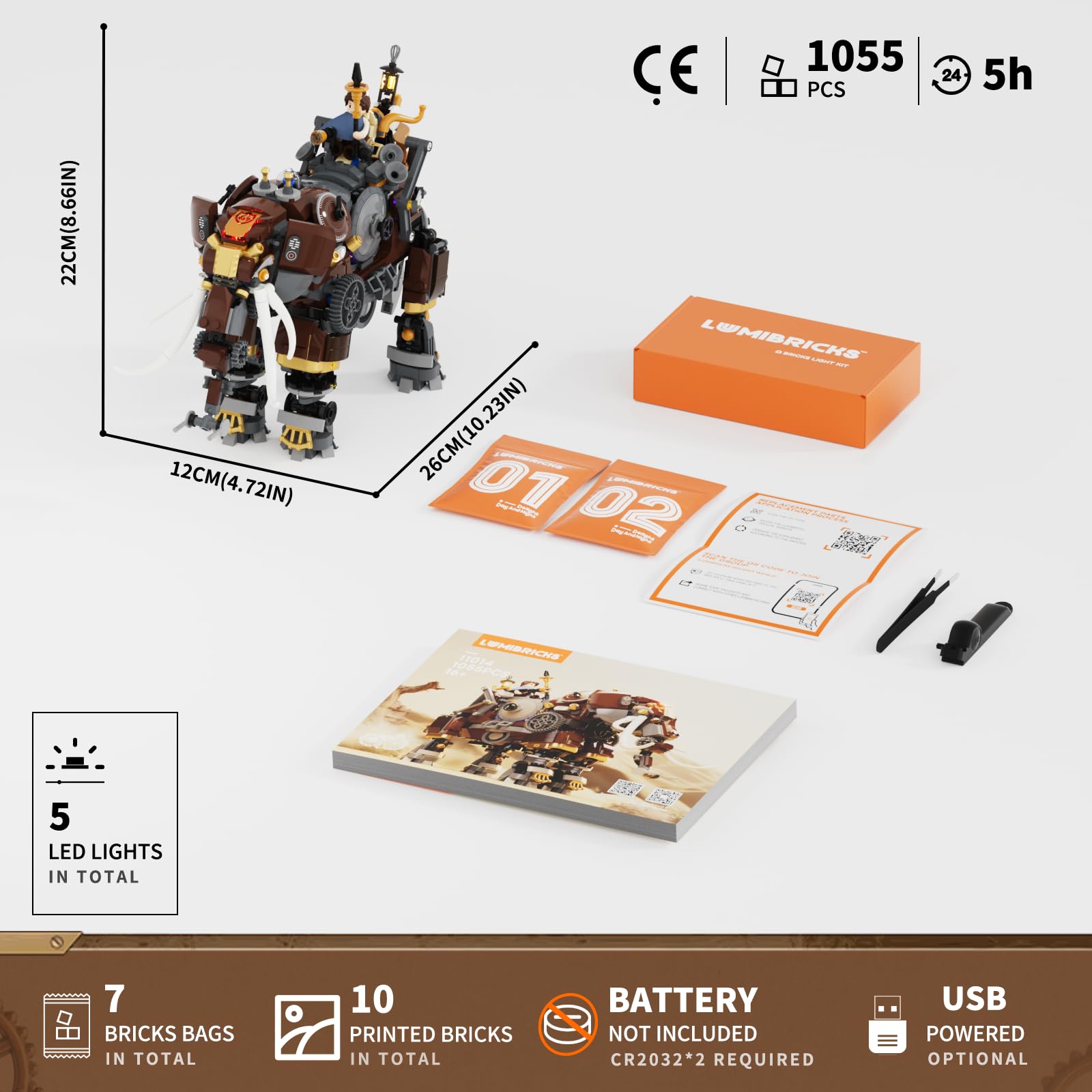 Lumibricks Collection display kit ready for shelf or desk setup.