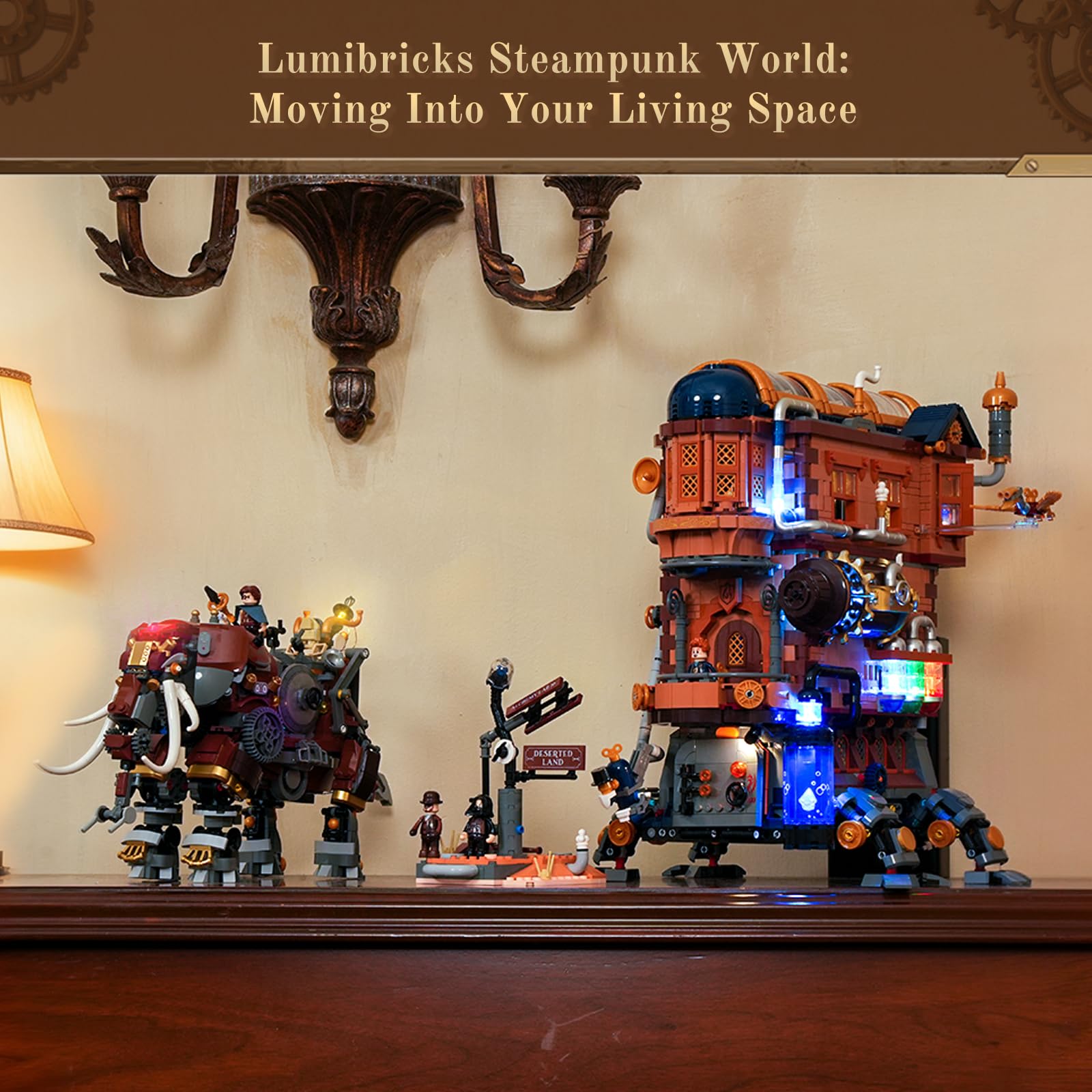 Lumibricks Detailed mechanisms and gears showcase authentic steampunk engineering.