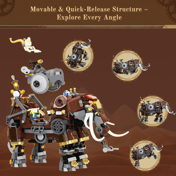 Lumibricks Premium craftsmanship shows textured surfaces and movable parts for a durable collectible.