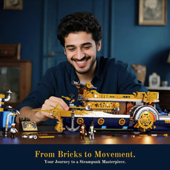 Lumibricks exposed gearwork showcases steampunk aesthetics and mechanical detail.