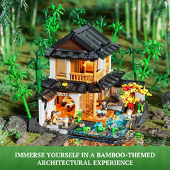 Lumibricks tea ceremony area and guqin nook inspire mindful display.