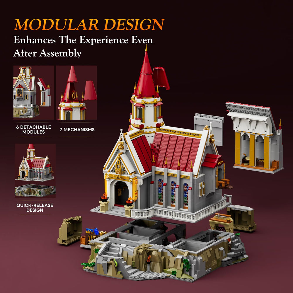 Tower and arches show off ornate medieval craftsmanship by Lumibricks