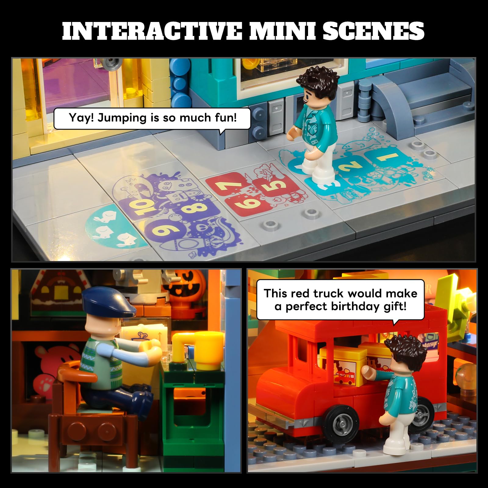 Lumibricks vintage car models and clay toys add authentic retro charm.