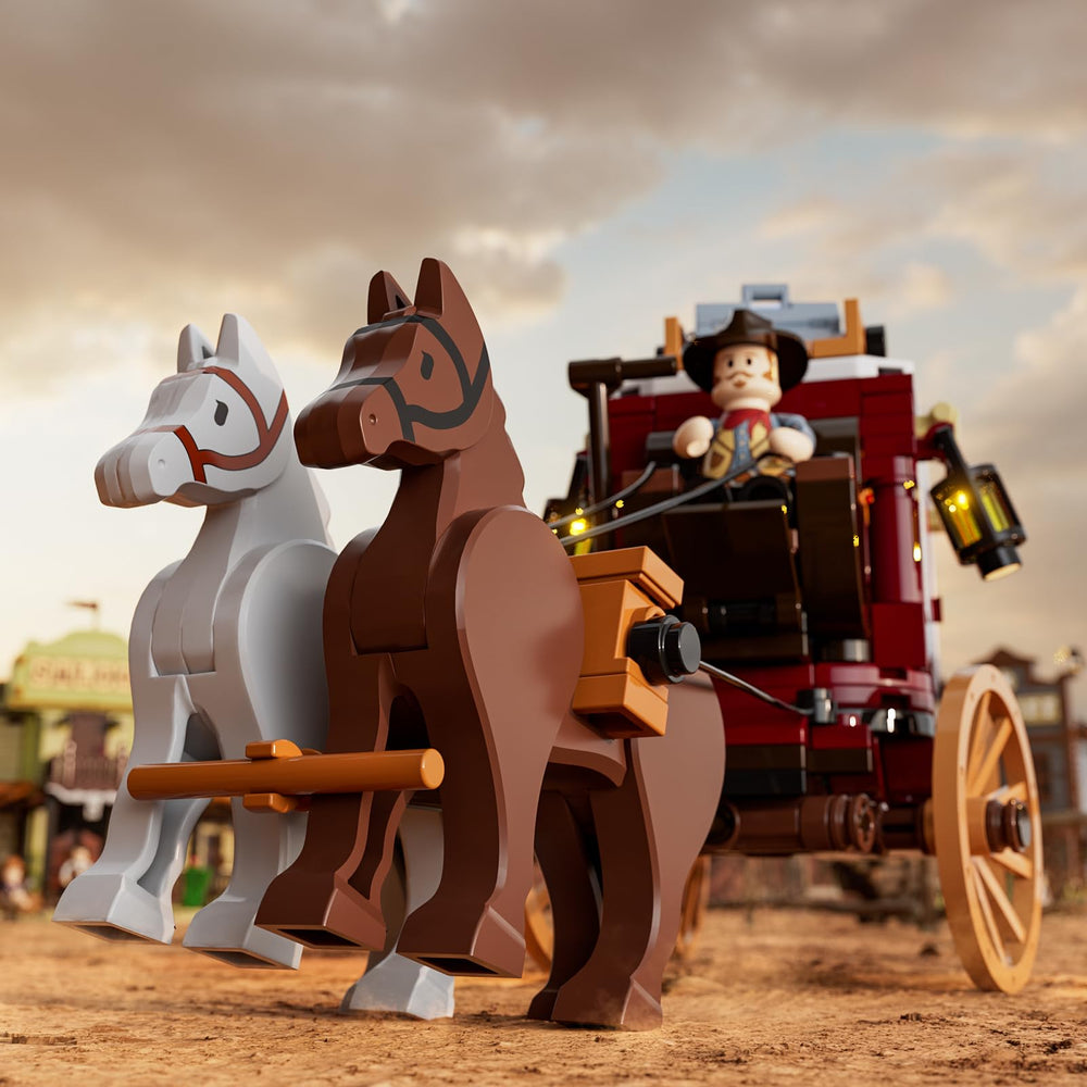 Lumibricks Three Light Points illuminate the model for cozy nostalgia.