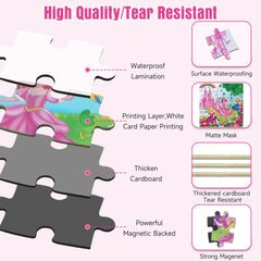 Lumikidz soft magnets keep pieces in place for quiet, focused play.