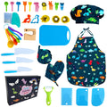 Lumiparty kids chef apron set pink rainbow, ideal for imaginative cooking play