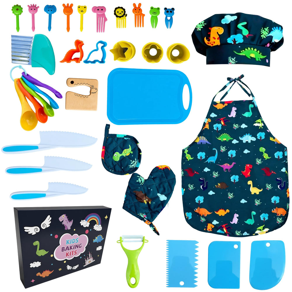 Lumiparty kids chef apron set pink rainbow, ideal for imaginative cooking play