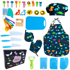 Lumiparty kids chef apron set pink rainbow, ideal for imaginative cooking play