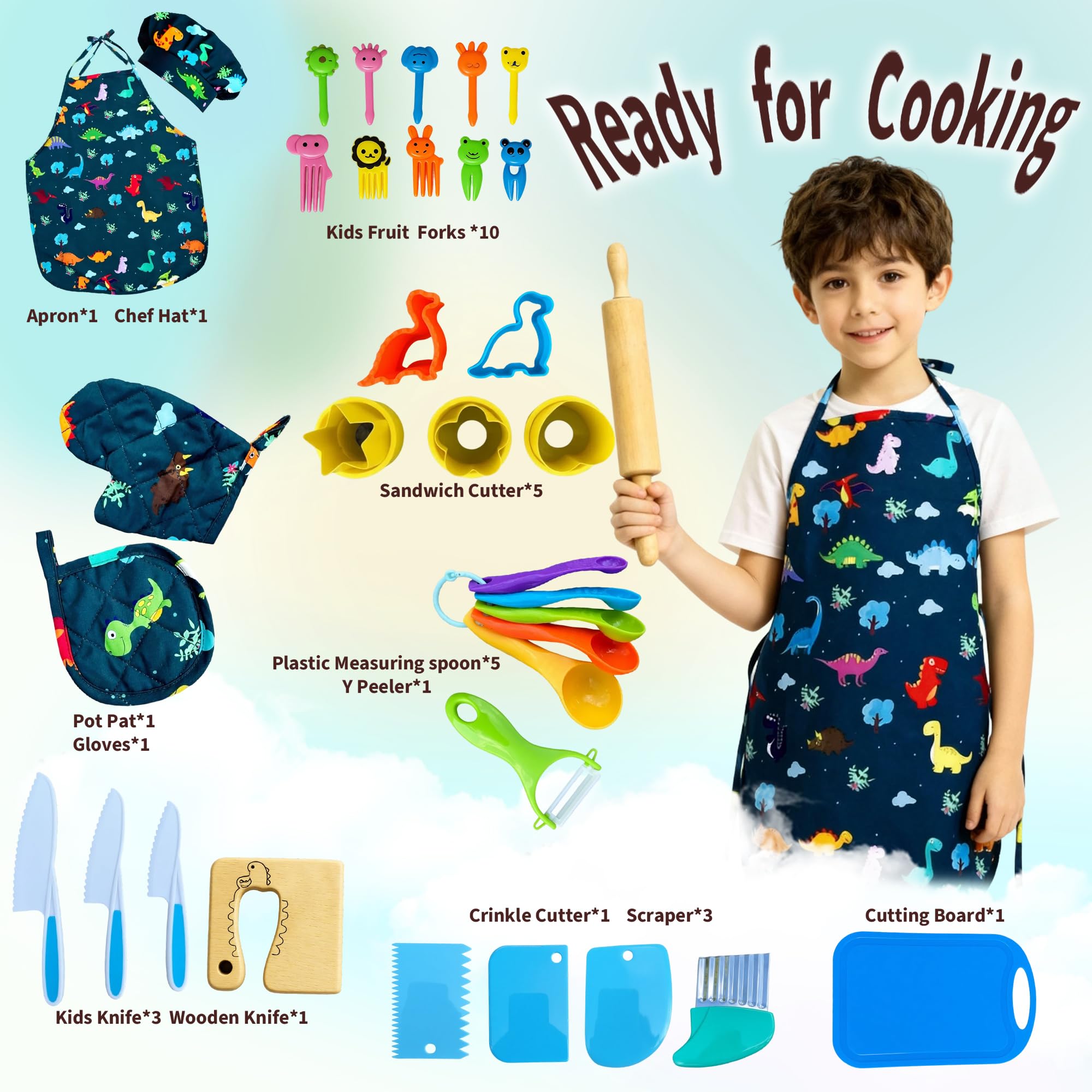 Lumiparty rolling pin sized for small hands to roll with ease