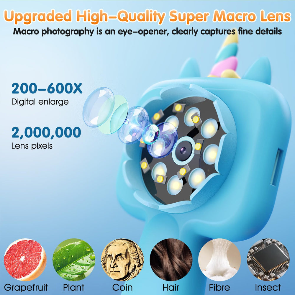 Lumiscp pocket microscope with adjustable LED brightness for dim environments