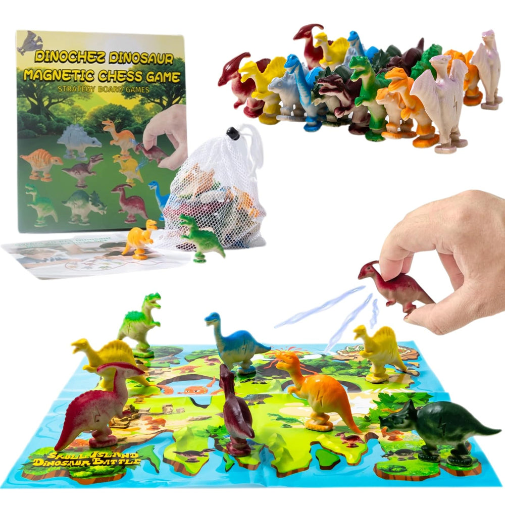 Lumitrail dinosaur stones magnet chess map for engaging family play