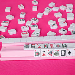 Lumivia wooden mahjong racks highlighting durable construction.