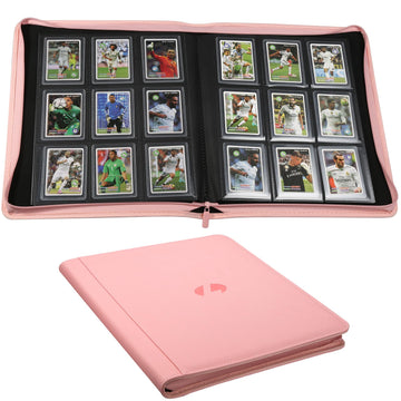 LUNNSHO Toploader Binder cover in pink shows a durable PU leather exterior.