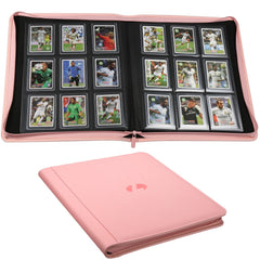 LUNNSHO Toploader Binder cover in pink shows a durable PU leather exterior.