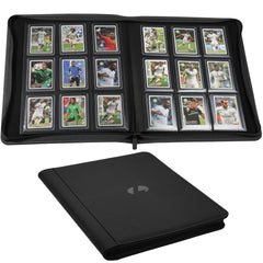 LUNNSHO Toploader Binder close-up of textured PU leather cover for durability