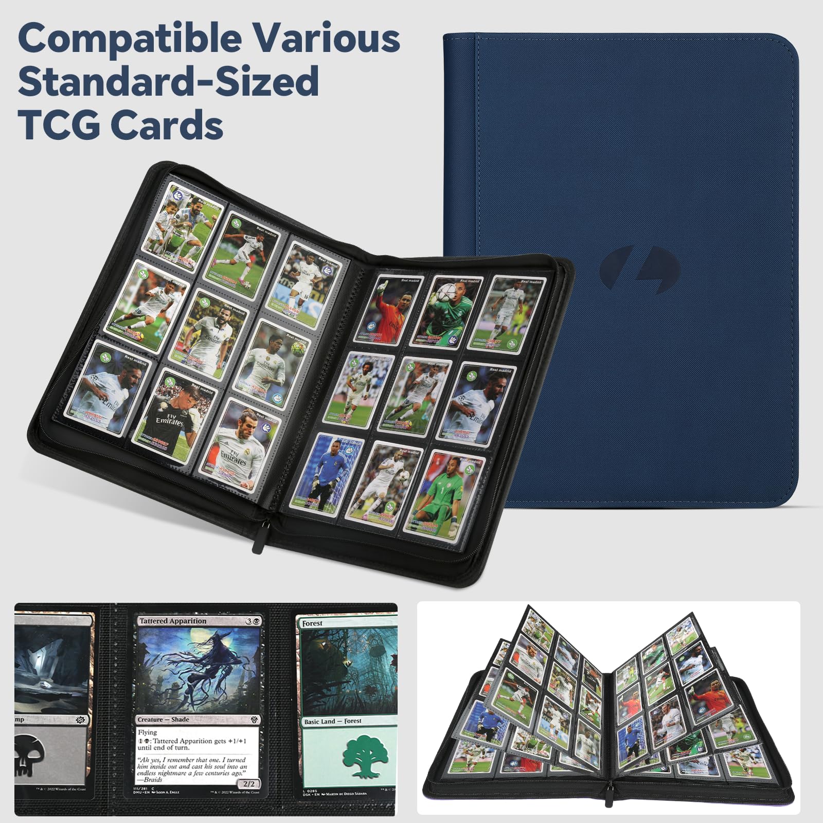 LUNNSHO 9-pocket pages maximize capacity while keeping cards neatly aligned.