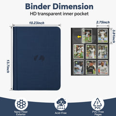 LUNNSHO trading card binder inside pages offer 9-pocket per side for organized card display.