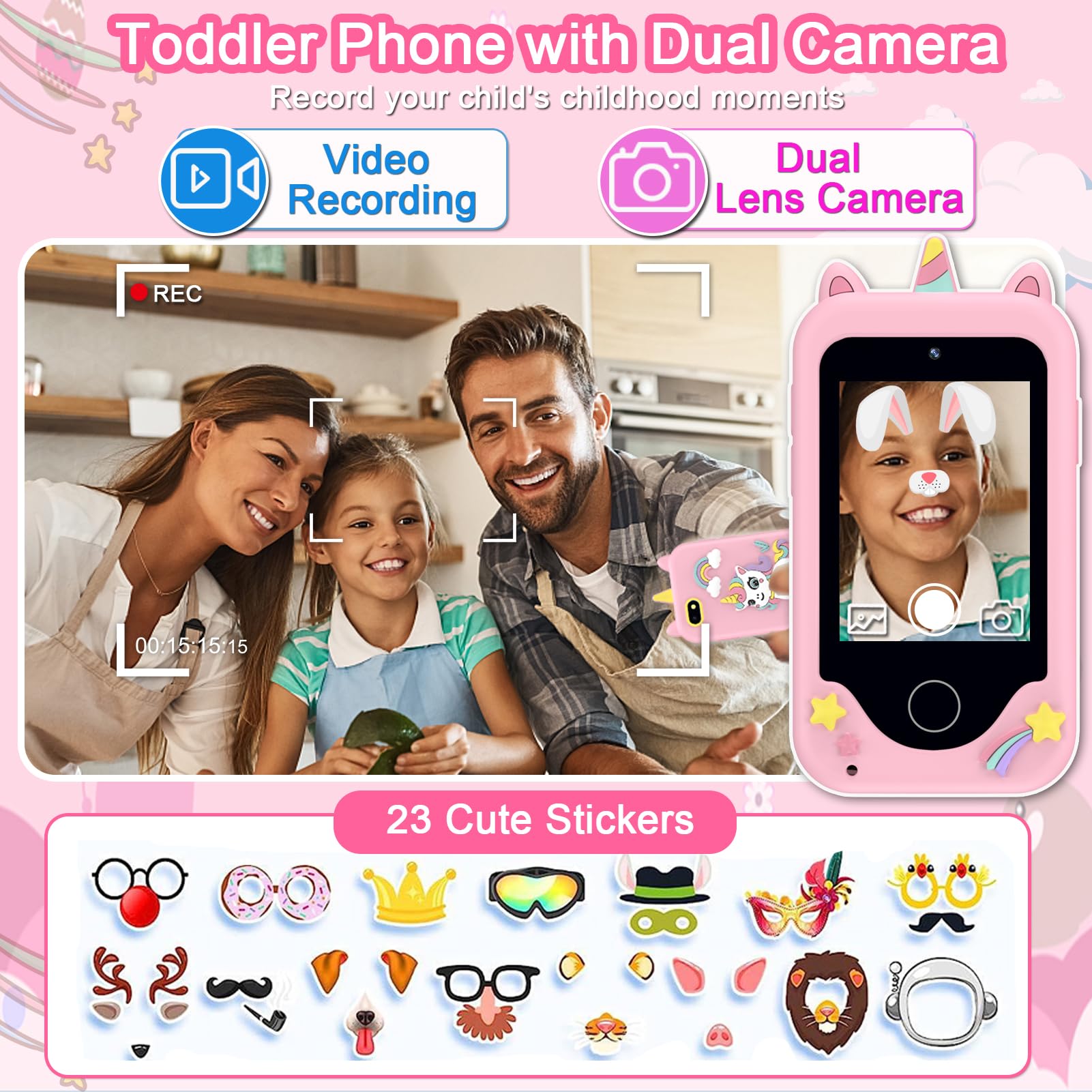 Luoba kids phone front camera ready for selfies and memories
