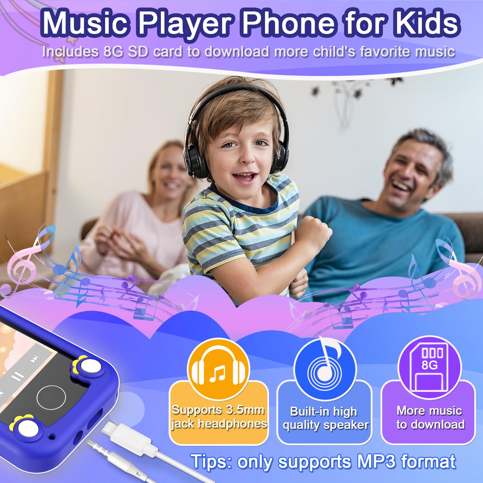 Luoba kids phone compact design ideal for travel and on-the-go play.