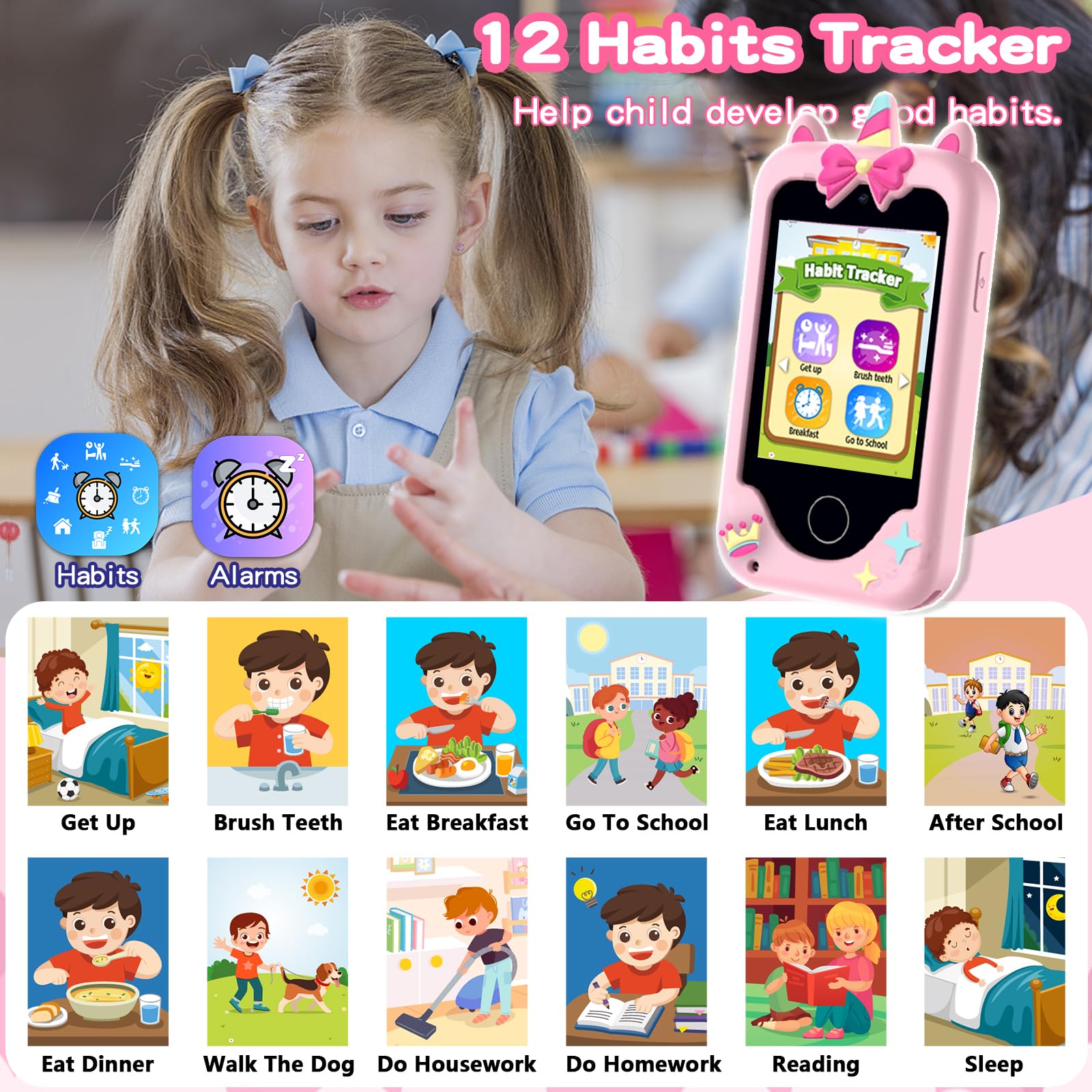 Luoba Kids Phone durable silicone case protects against drops on adventures.