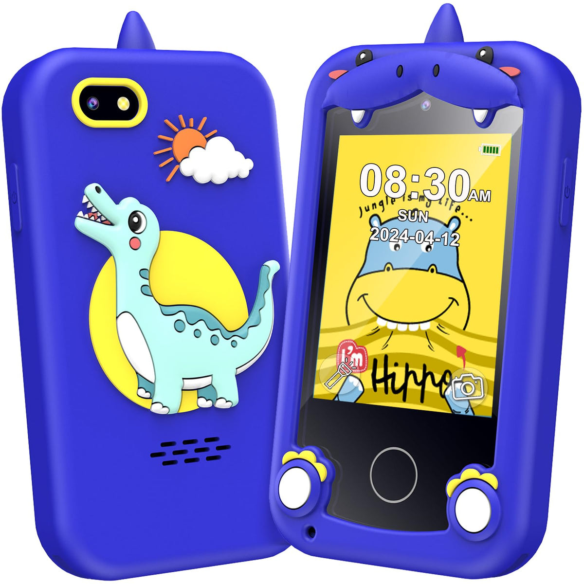 Luoba kids phone front view, compact and easy to hold for small hands.
