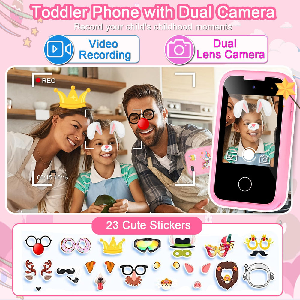 Luoba Kids Phone in hand demonstrates portable learning device for travel and daily use.
