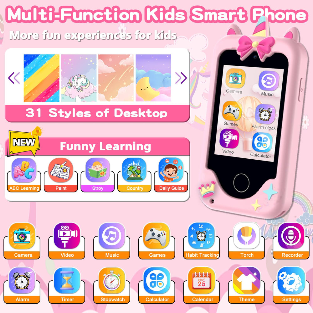 Luoba Kids Phone screen display demonstrates kid-friendly interface for easy play.