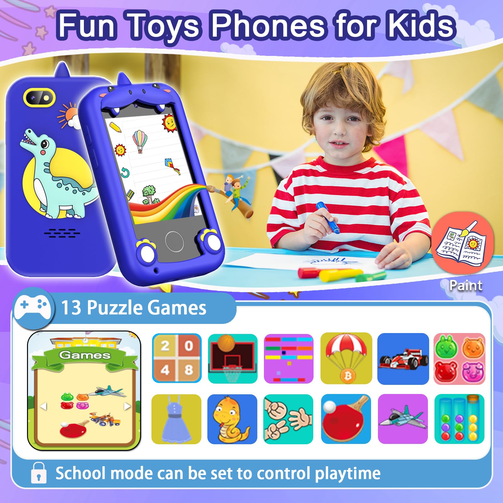 Luoba kids phone silicone case, drop-proof protection during daily use.