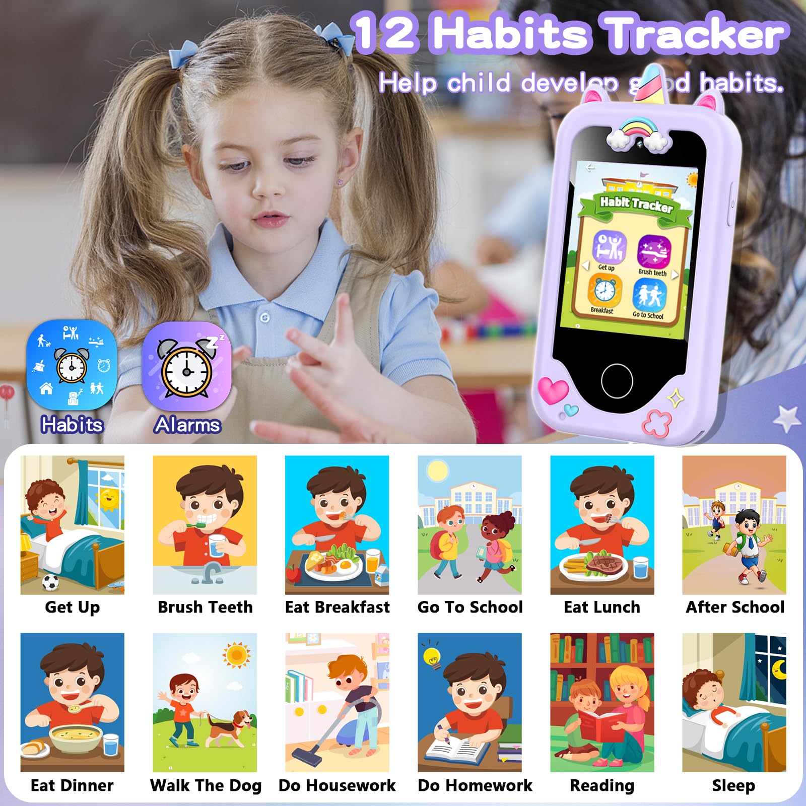 Luoba Kids Smart Phone durable lanyard for easy carrying and quick access.