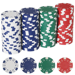 LUOBAO 11.5g poker chips in a 100-piece set, delivering an authentic casino feel.