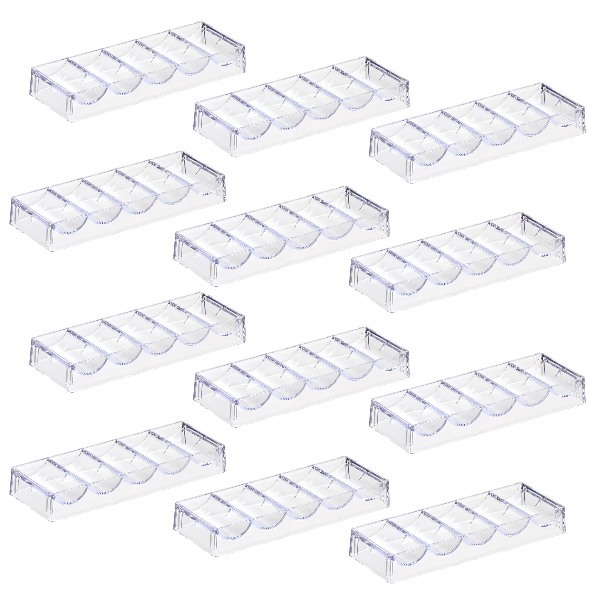 LUOBAO acrylic poker chip tray in clear finish organizing up to 100 chips during games.