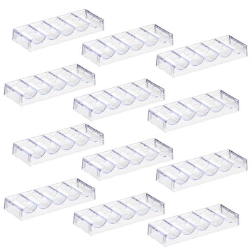 LUOBAO acrylic poker chip tray in clear finish organizing up to 100 chips during games.