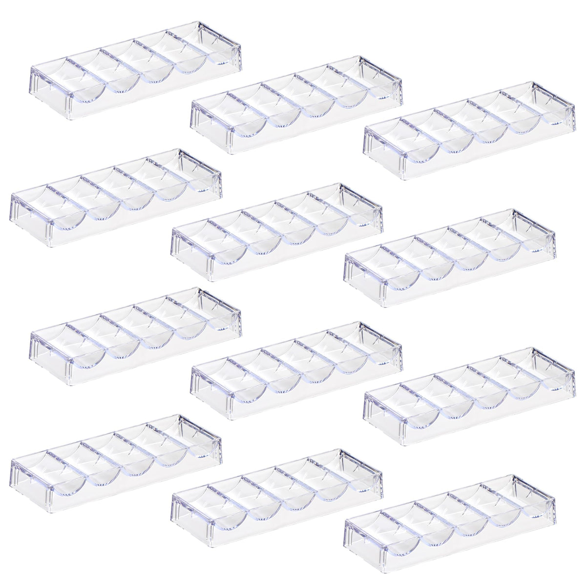 LUOBAO acrylic poker chip tray in clear finish organizing up to 100 chips during games.