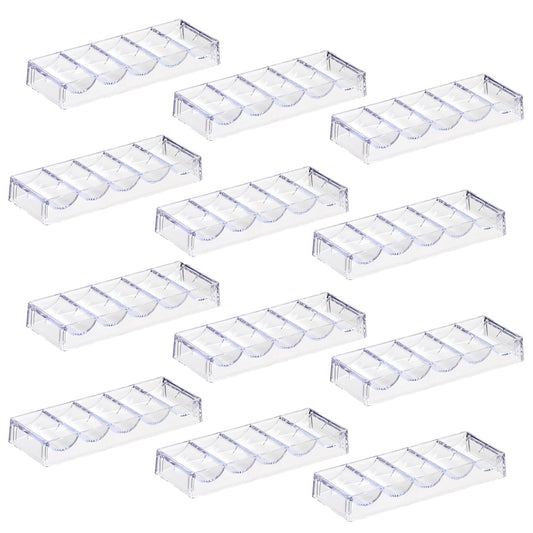 LUOBAO acrylic poker chip tray in clear finish organizing up to 100 chips during games.