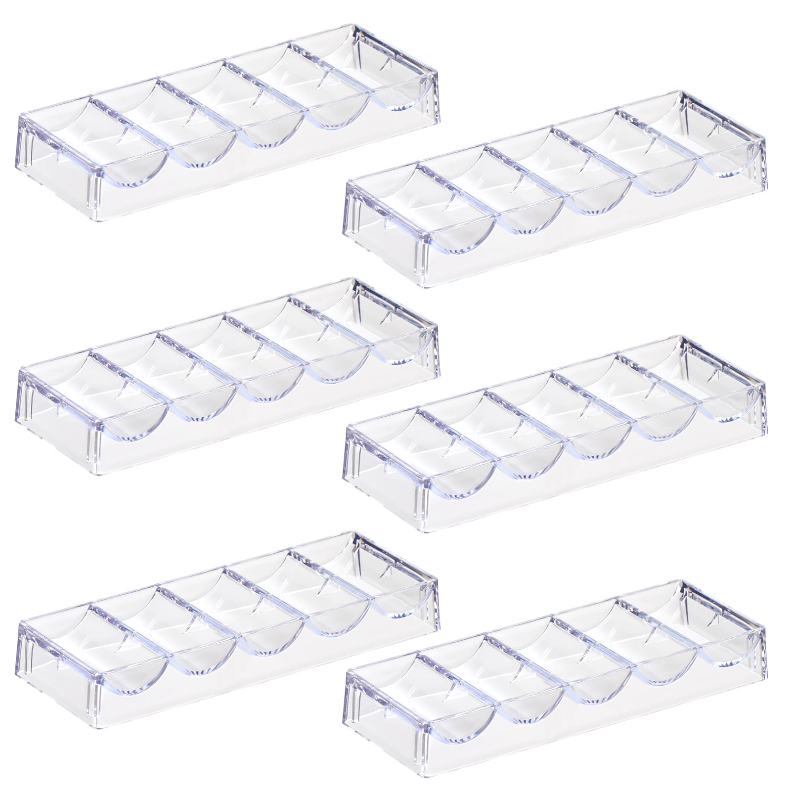LUOBAO acrylic poker chip tray in clear view keeps up to 100 chips organized during games.