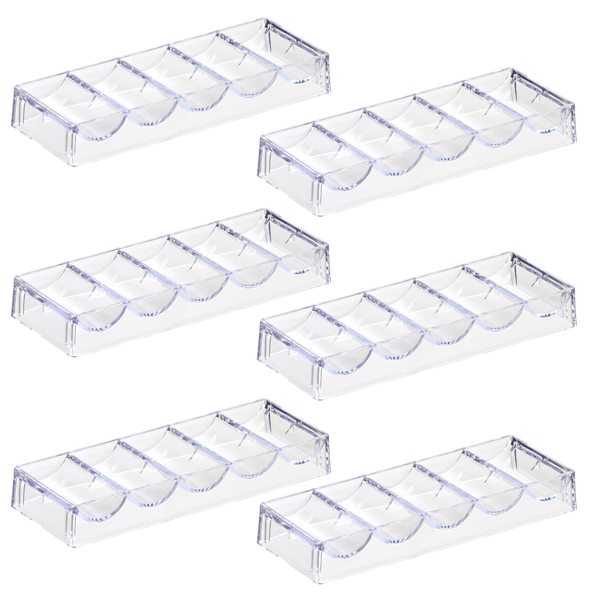 LUOBAO acrylic poker chip tray in clear view keeps up to 100 chips organized during games.